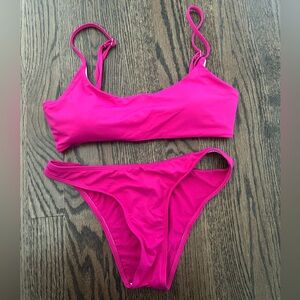 Hot pink bathing suit